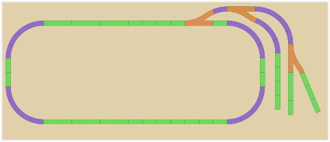 Oval mit Abstellgleis, 122 × 83 cm