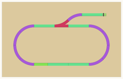 Oval mit Abstellgleis, 102 × 56 cm