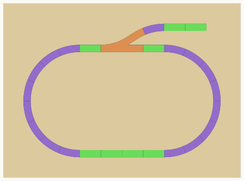 Oval mit Abstellgleis, 122 × 83 cm