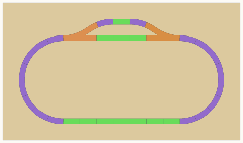 Oval mit Bahnhof, 160 × 83 cm